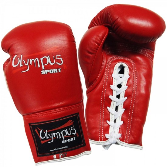 Manusi de box Olympus din piele naturala cu siret RAJA Competitie