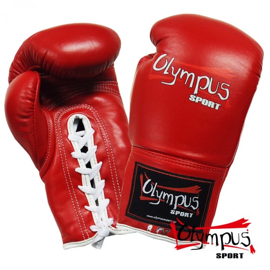 Manusi de box Olympus din piele naturala cu siret RAJA Competitie
