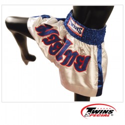 Sort Twins Matase alb cu dungi albastre