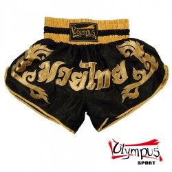 Sort Thaibox Olympus Black Satin Golden Writing