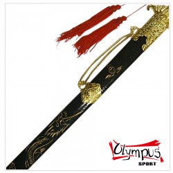 Sabie Wushu chinezeasca traditionala neagru/auriu