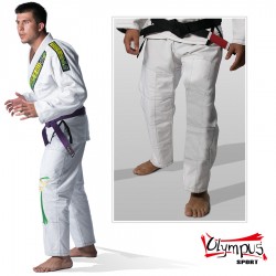 Uniforma Jiu-Jitsu Brazilian Olympus alba 550 gr Pearl - Extra Pantaloni fara logo