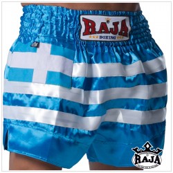 Sort Thaiboxing Raja HELLAS steag albastru/alb RTB-359