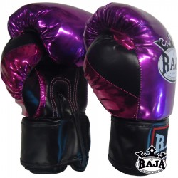 Manusi de box din piele Raja Violet Velcro SHINY