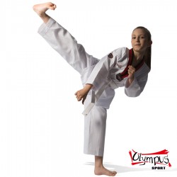 Dobok Taekwondo KYORUGI POOM Guler Negru / Rosu Dobok Taekwondo KYORUGI POOM Guler Negru / Rosu