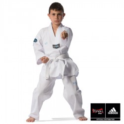 Dobok Taekwondo CLUB RIBBED guler alb
