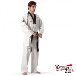 Dobok Taekwondo Olympus QD RIBBED guler negru